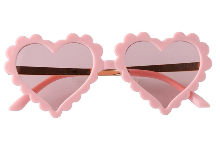 Kids Heart Sunglasses - Pink Scallop Heart