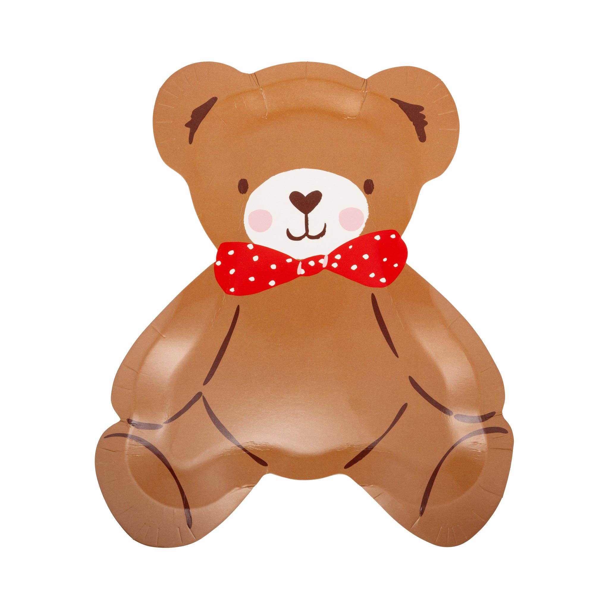 Beary Loved Teddy Bear Shaped Plate Set - 8 PK