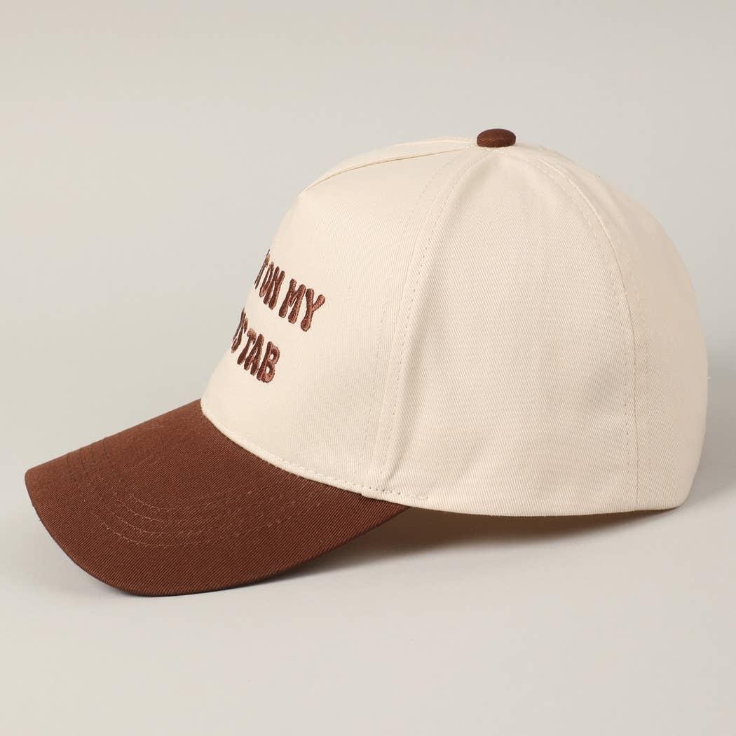 Put It On My Dad's Tab Embroidery Two-Tone Hat: Pink / ONE SIZE