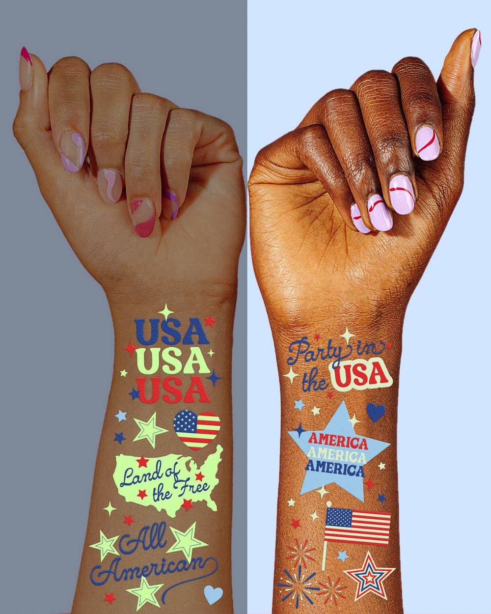 Fourth of July Tattoos - Glow In The Dark