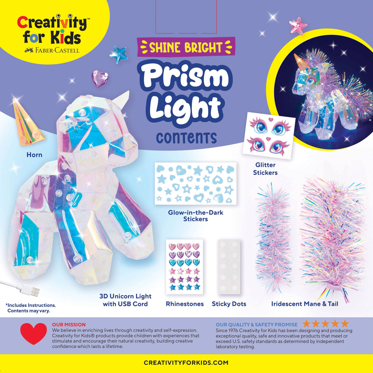 Shine Bright Prism Light Unicorn Night Light Craft Kit