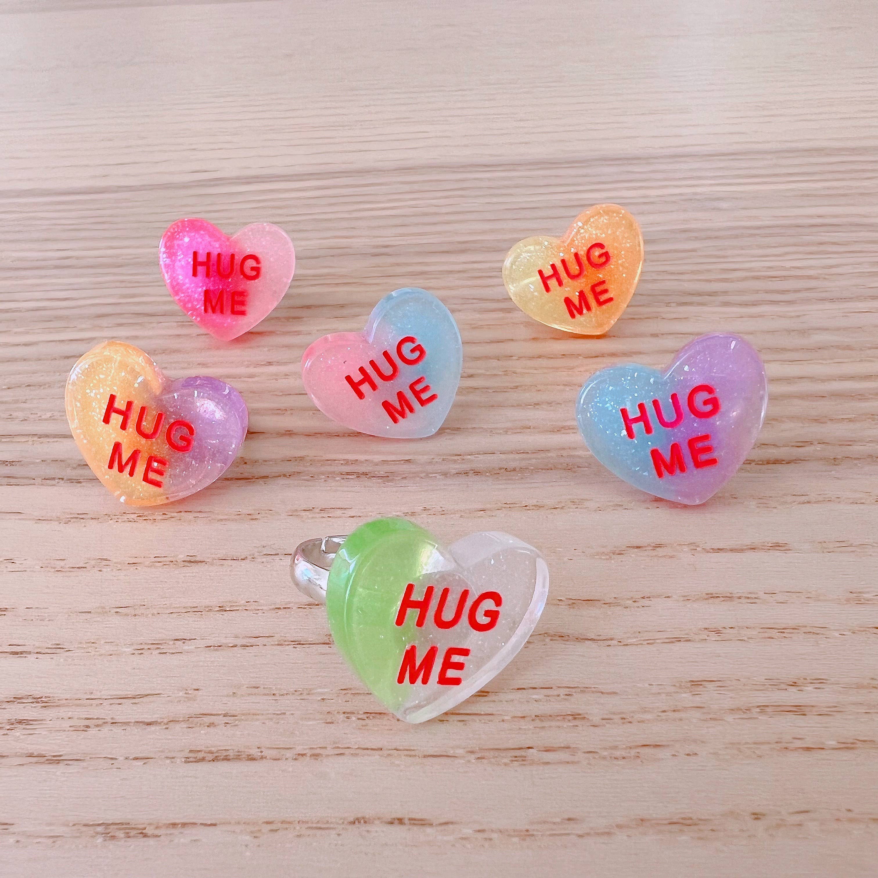 Jelly Conversation Heart Kids Rings | Valentines