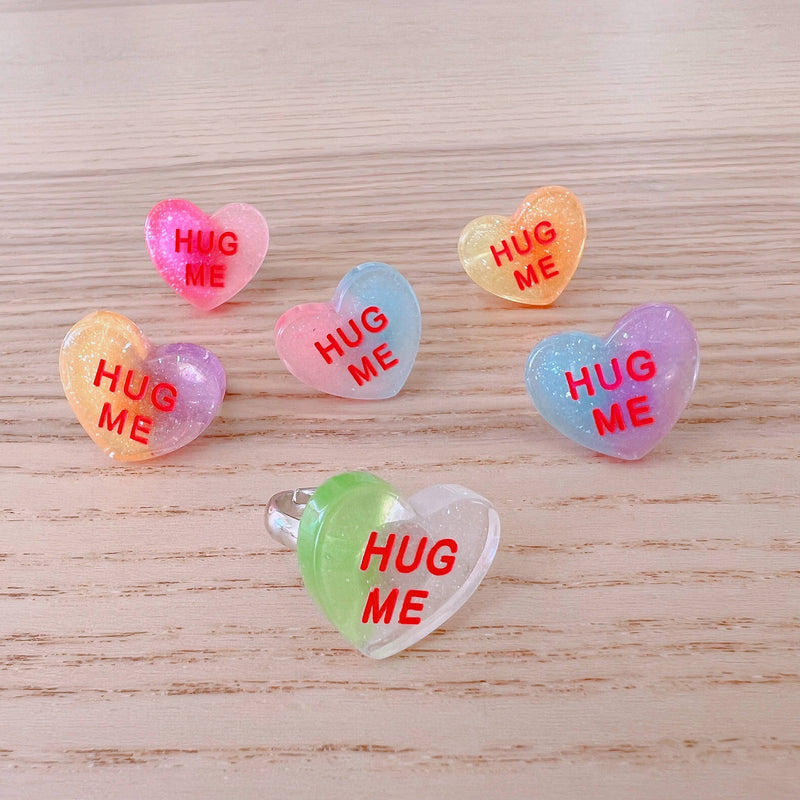 Jelly Conversation Heart Kids Rings