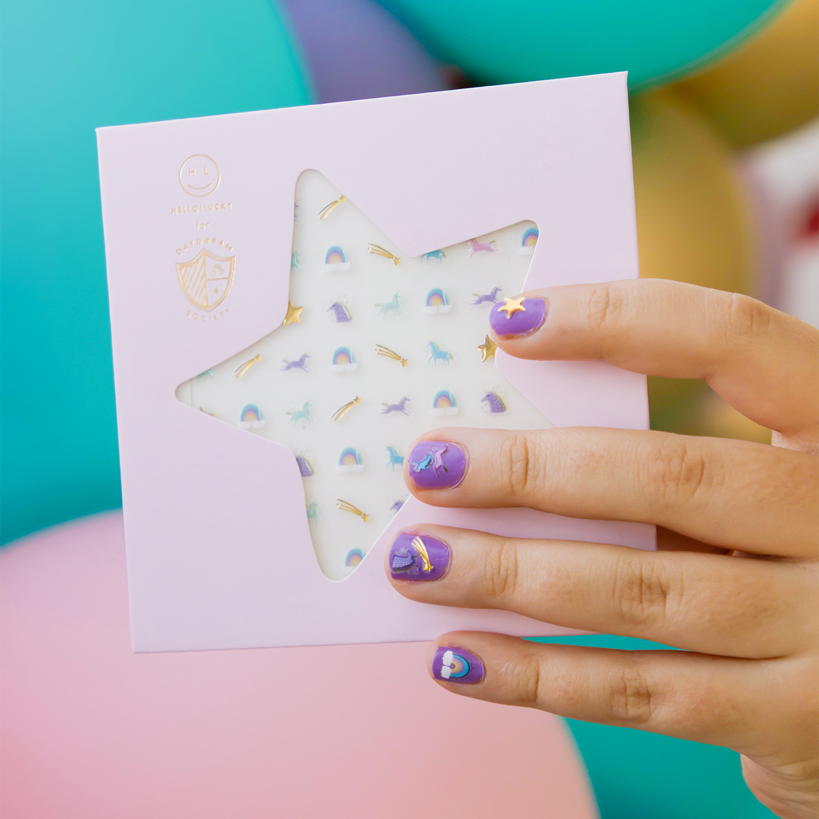 Unicorn + Rainbows Nail Stickers - 1 PK