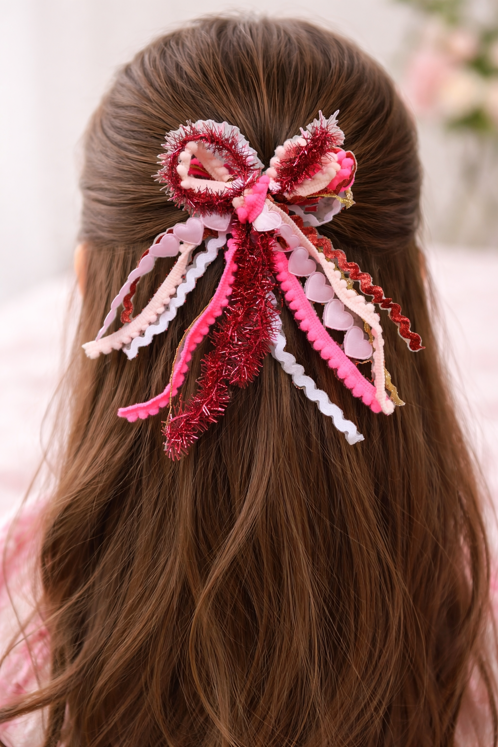 Textured Hair Bow - Heartstrings