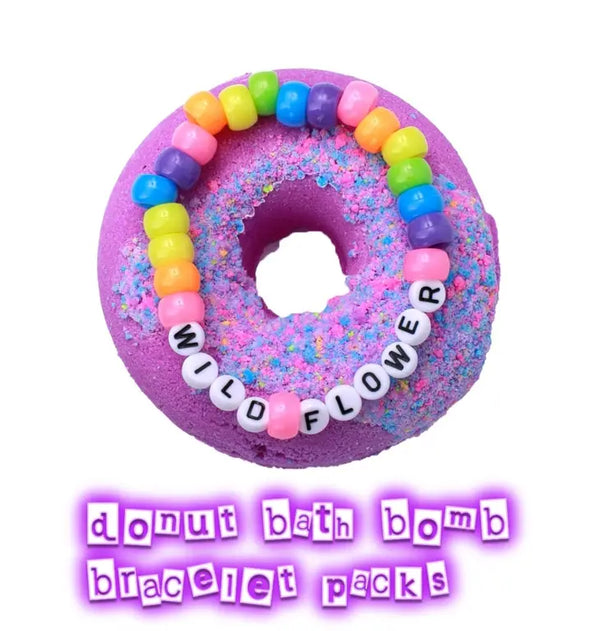 Purple Donut Bath Bomb and Bracelet Pack