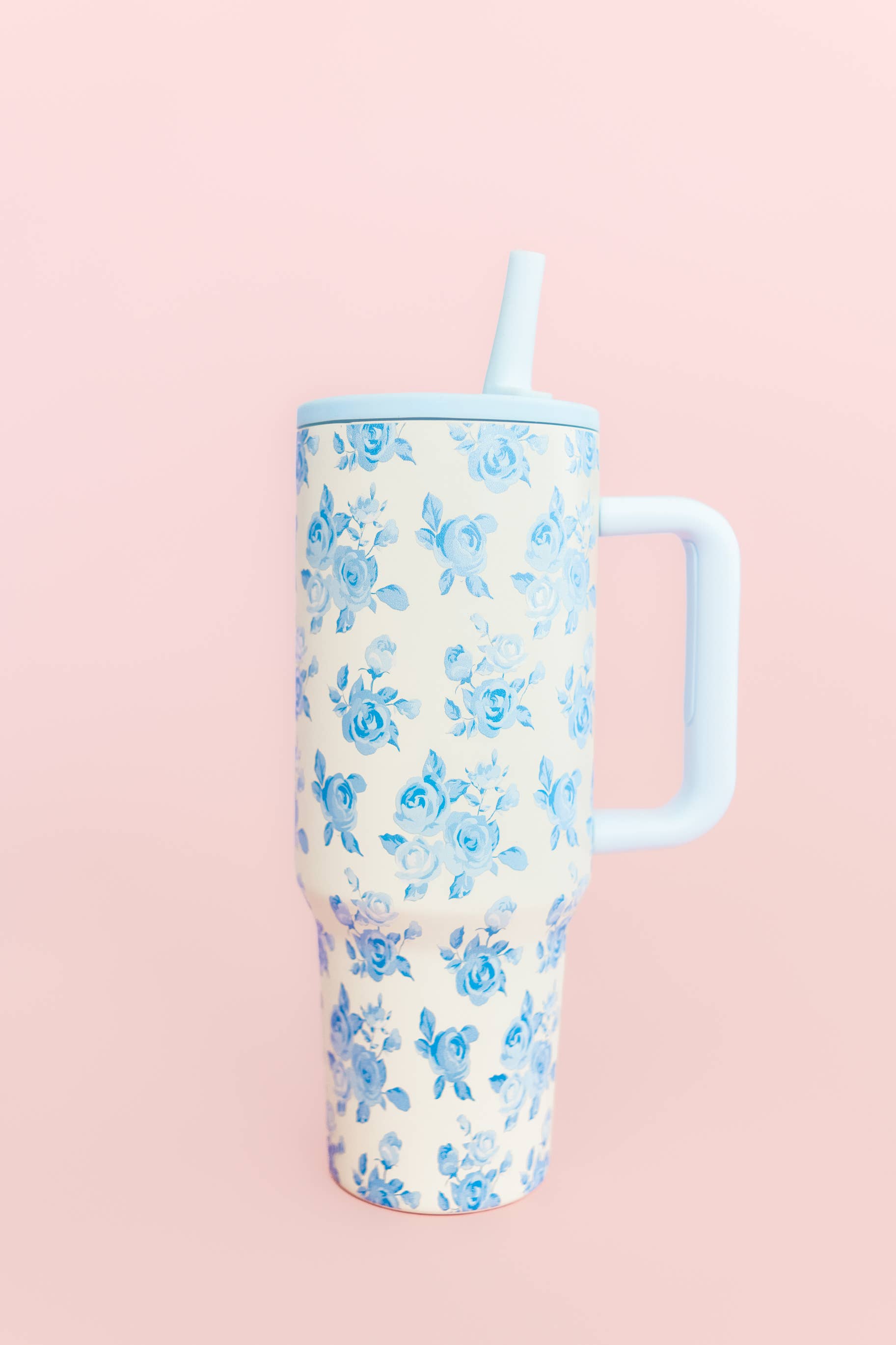 Blue Floral Tumbler - 40 oz