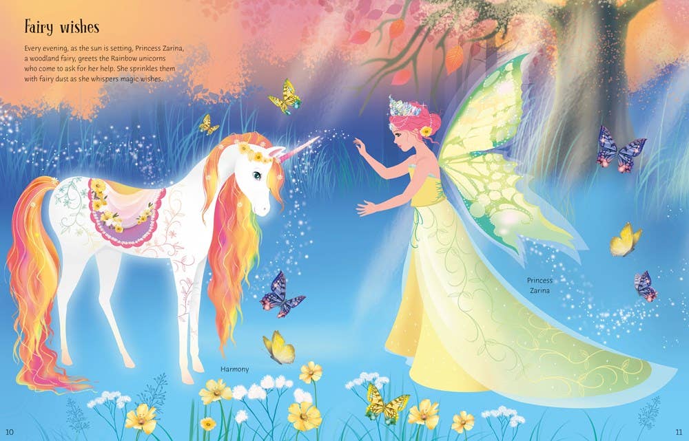 Sticker Dolly Dressing Rainbow Unicorns : Usborne