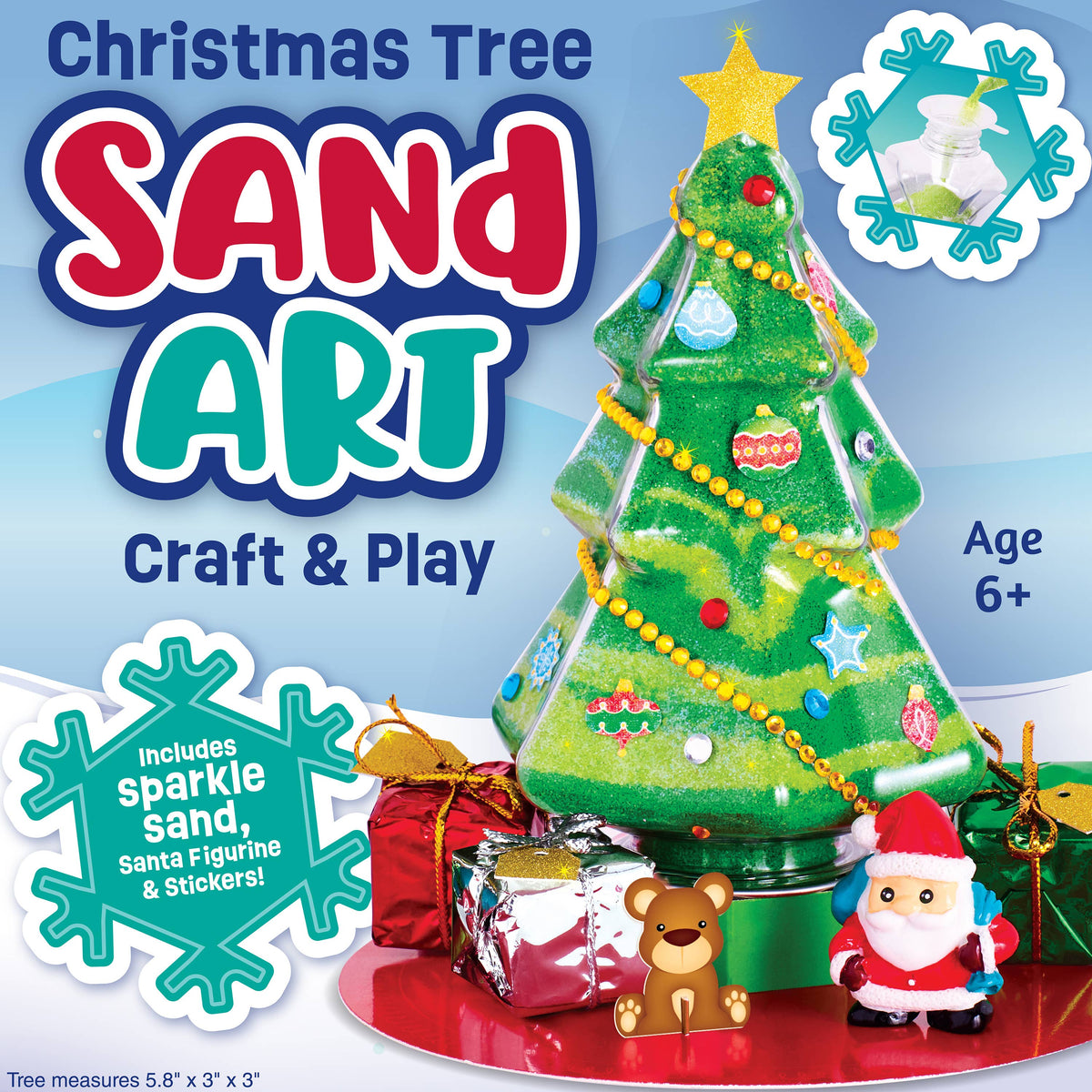 Sand Art Christmas Tree Holiday Craft Kit for Kids