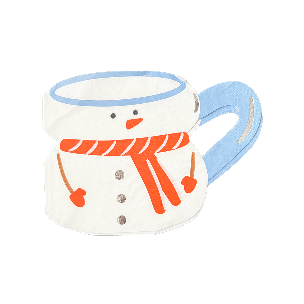 Snowman Mug Large Napkins - 16 PK