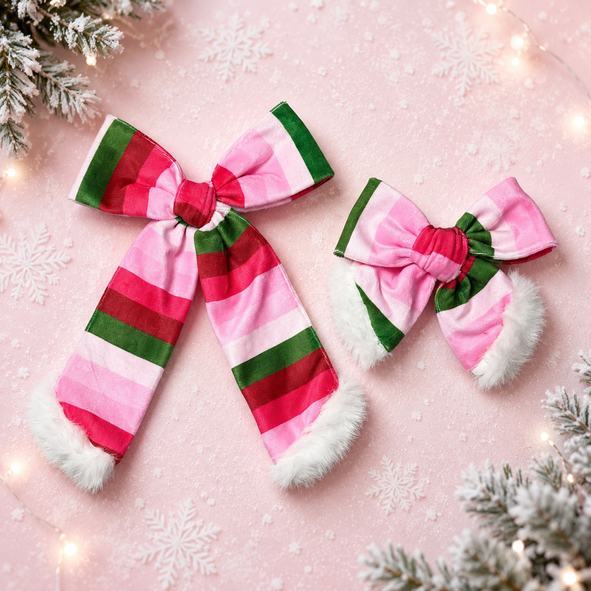 Candy Cane Cottage Hair Bow