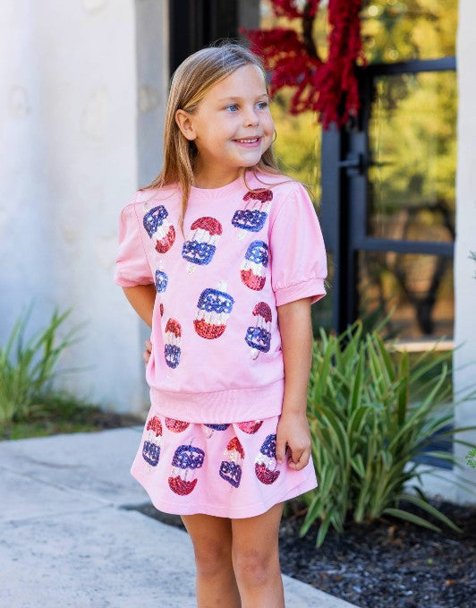 Sweater Skort - Patriotic Popsicle Sequin