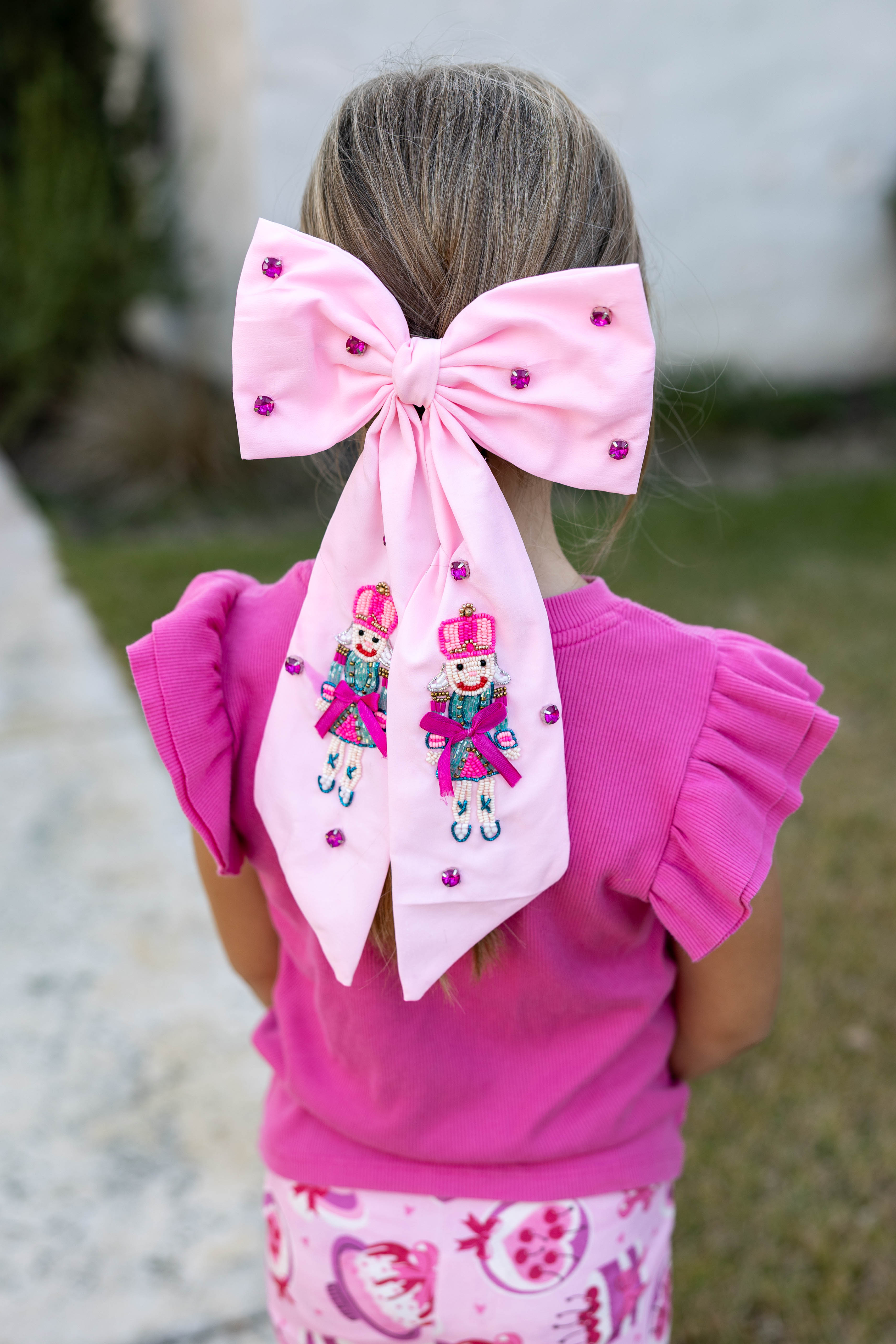 Beaded Hair Bow - Nutcracker Magic