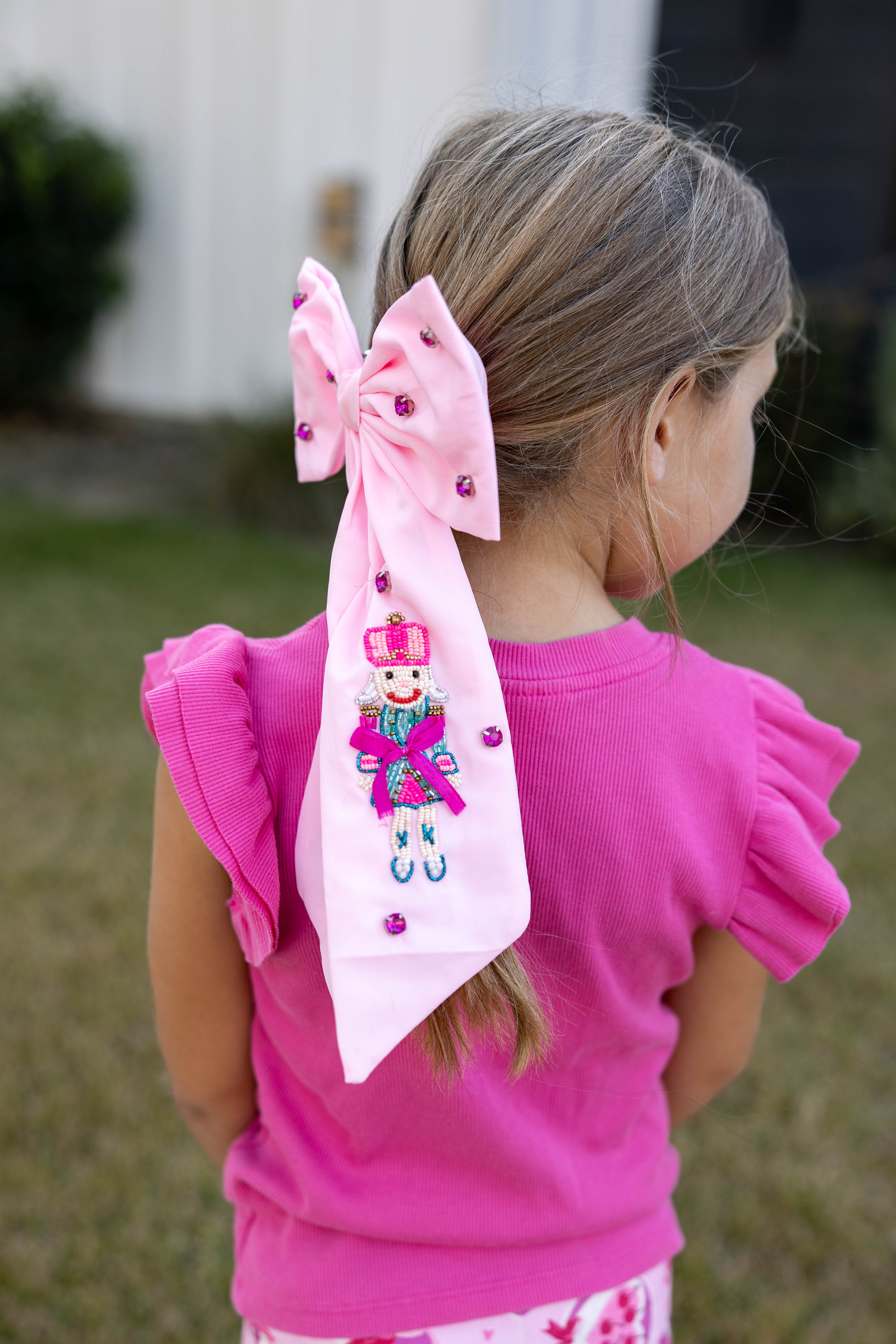 Beaded Hair Bow - Nutcracker Magic