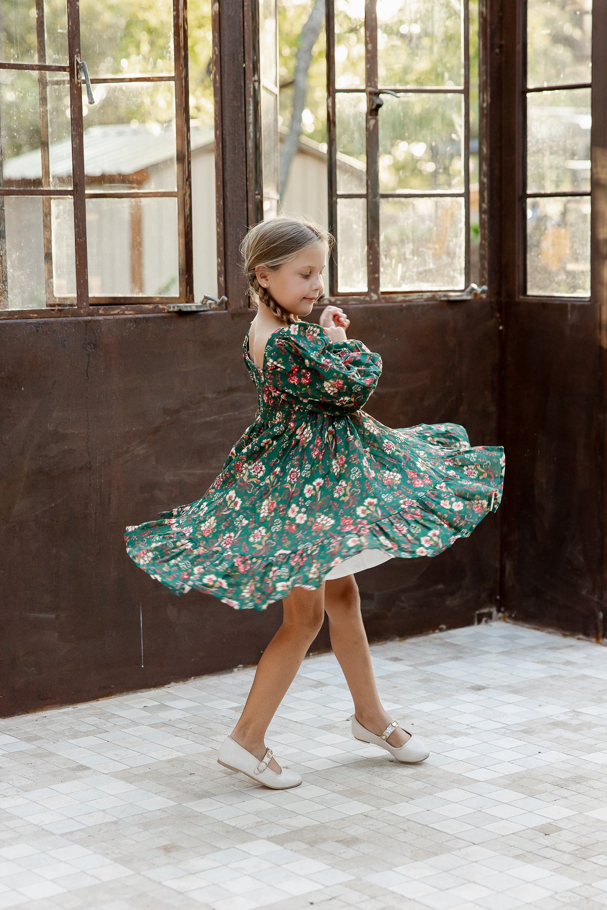 Puff Sleeve Gauze Dress - Mistletoe Manor (Pre-Order ships end of October)