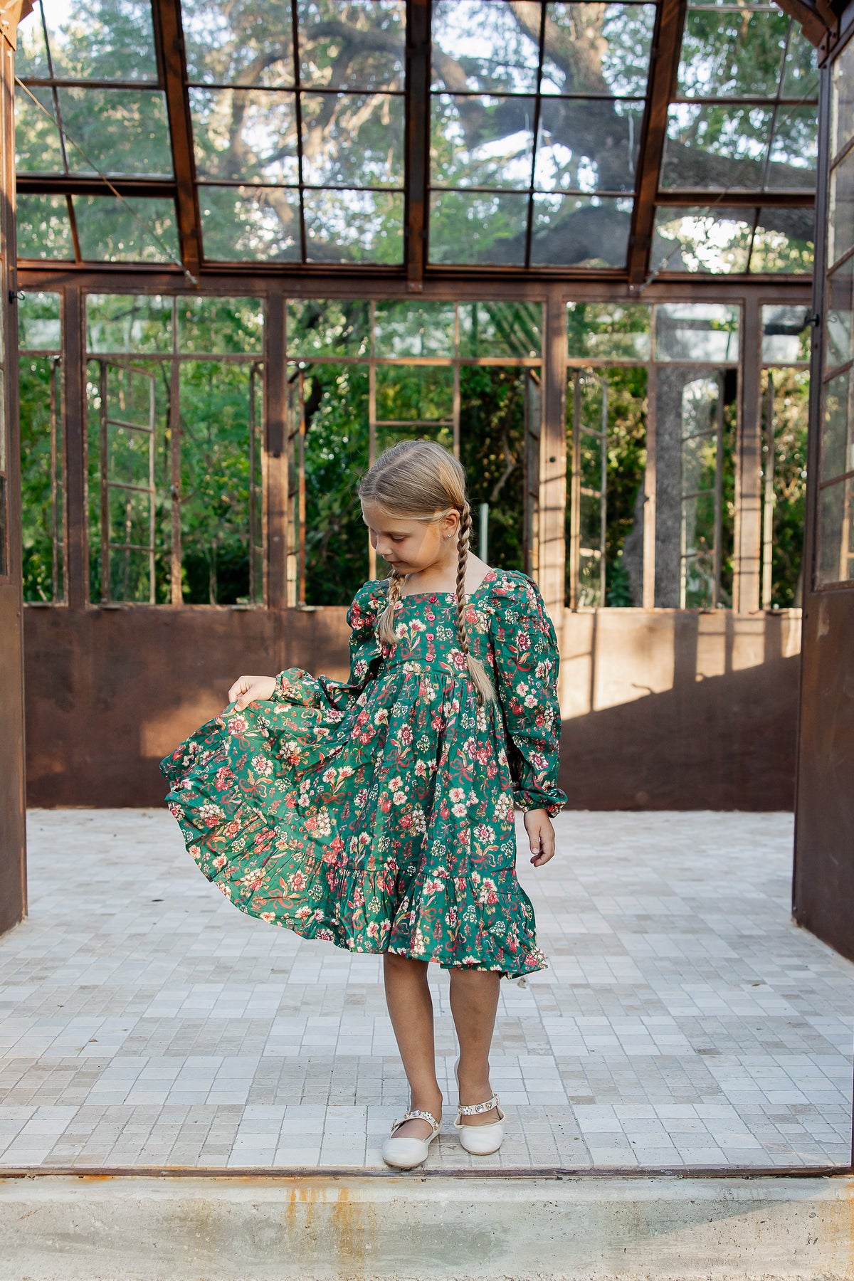 Puff Sleeve Gauze Dress - Mistletoe Manor (Pre-Order ships end of October)