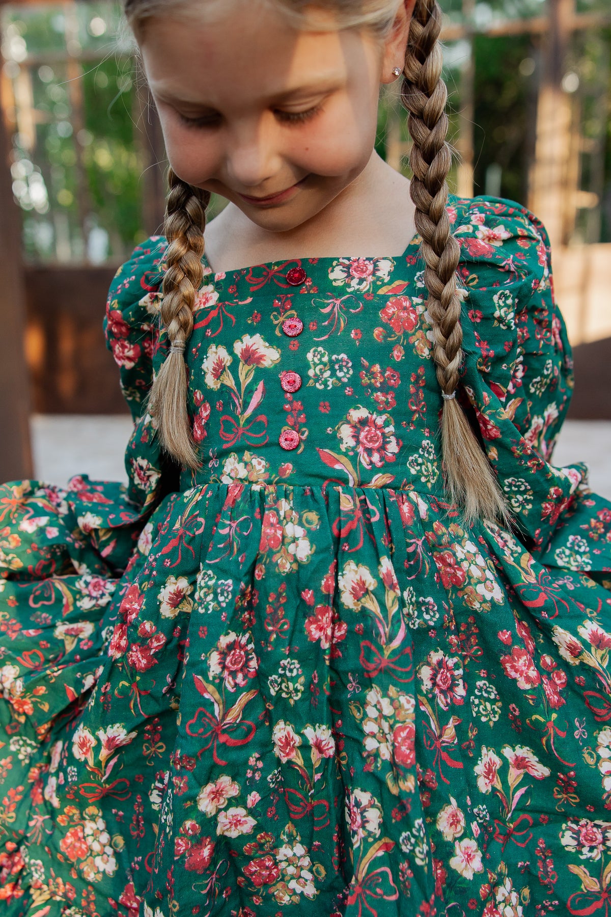 Puff Sleeve Gauze Dress - Mistletoe Manor (Pre-Order ships end of October)