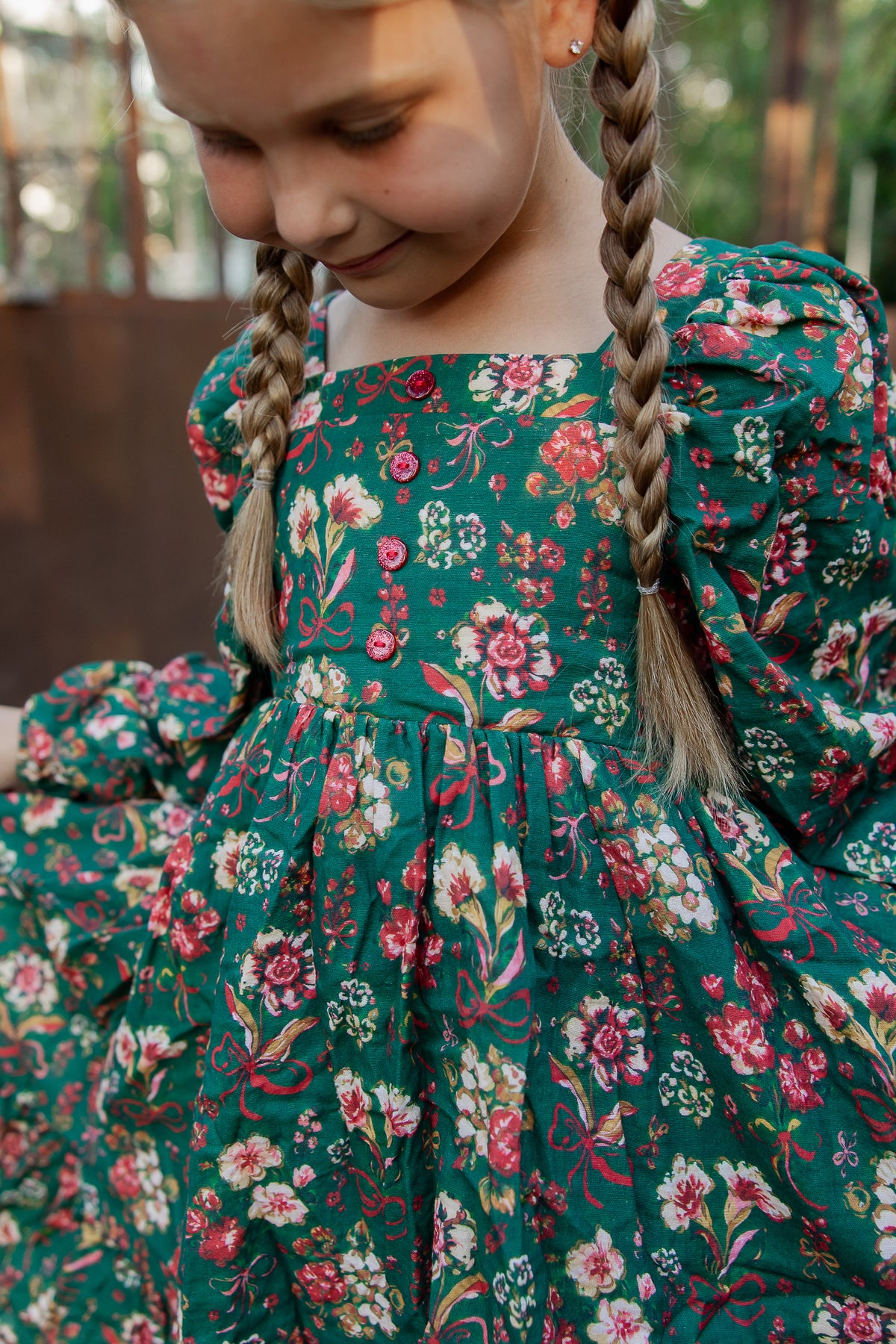 Puff Sleeve Gauze Dress - Mistletoe Manor (Pre-Order ships end of October)