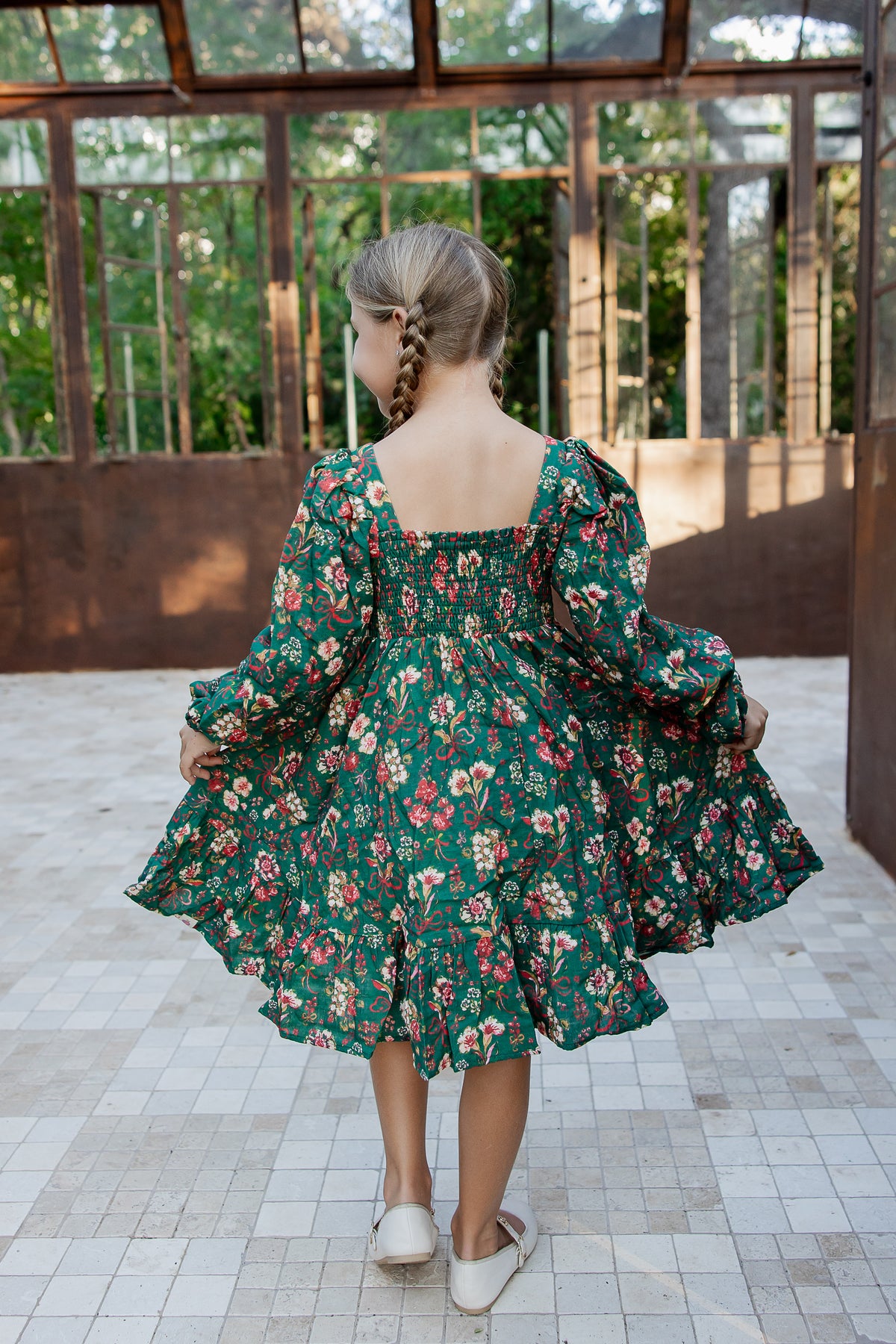 Puff Sleeve Gauze Dress - Mistletoe Manor (Pre-Order ships end of October)