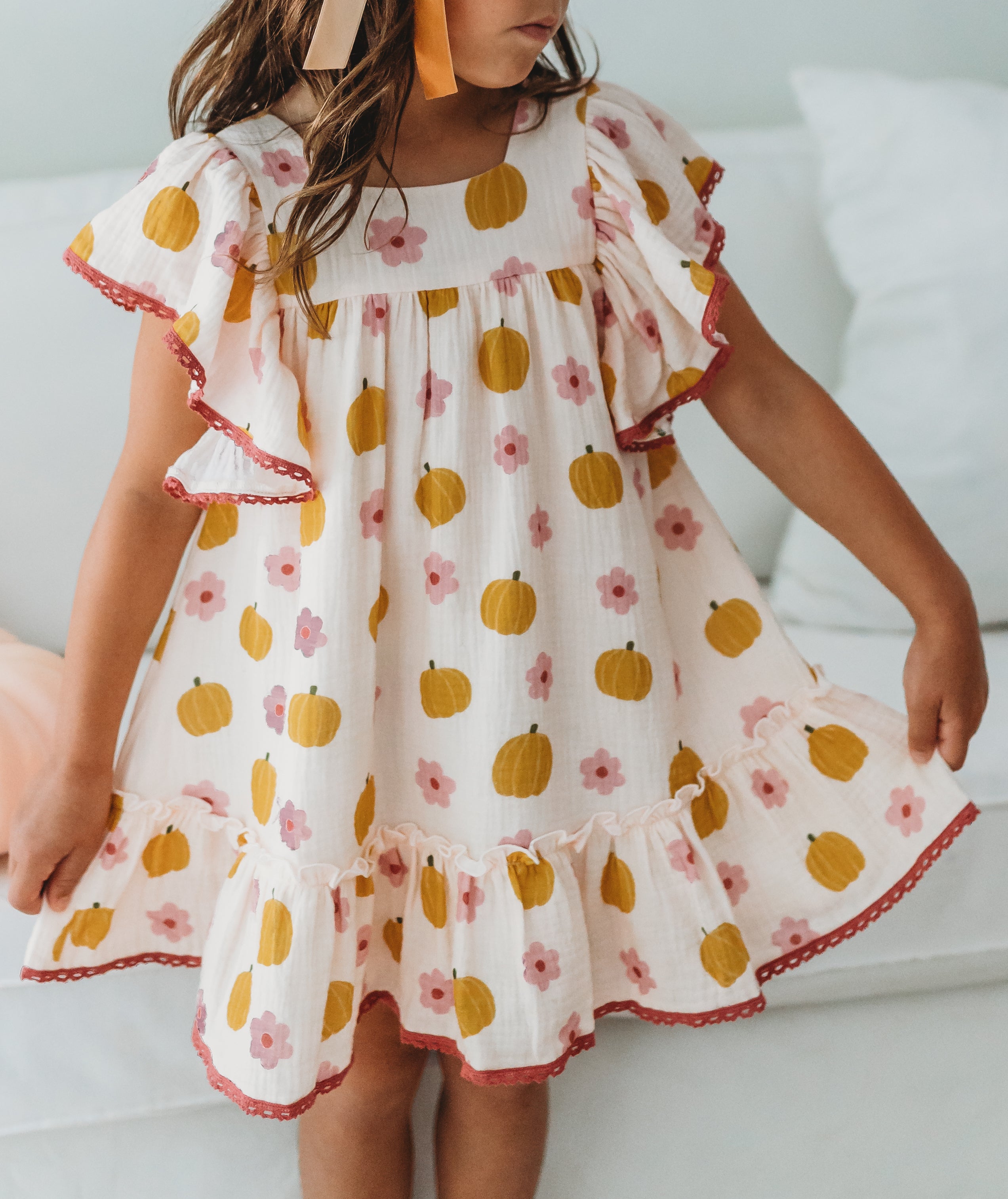 Nora Dress - Petal Patch Pumpkin