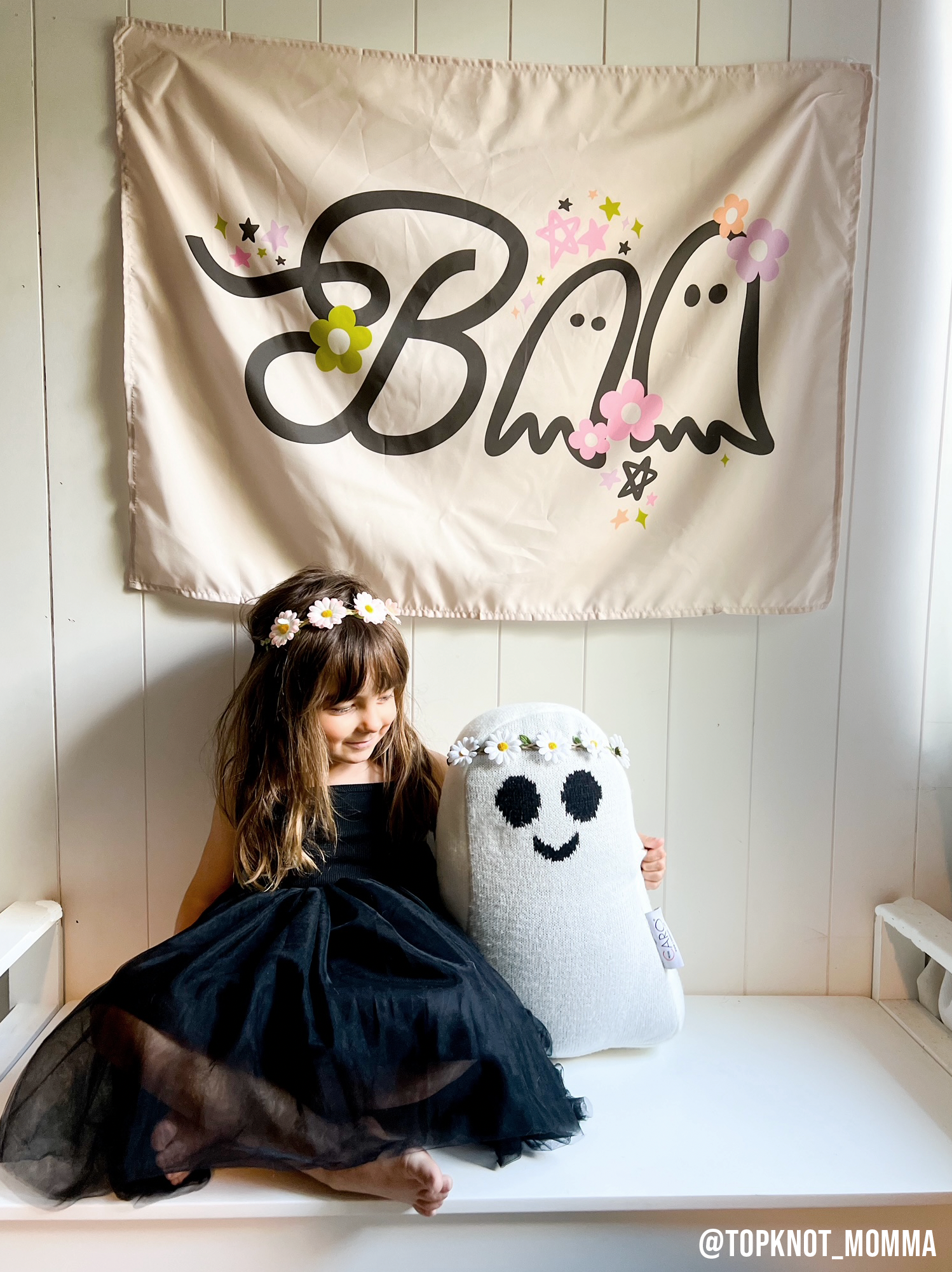 Boho Floral Boo Banner 36 X 26"