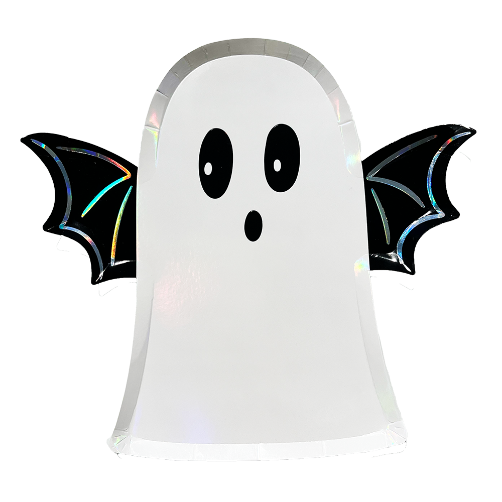 Going Batty Large Ghost Plates - 8 PK