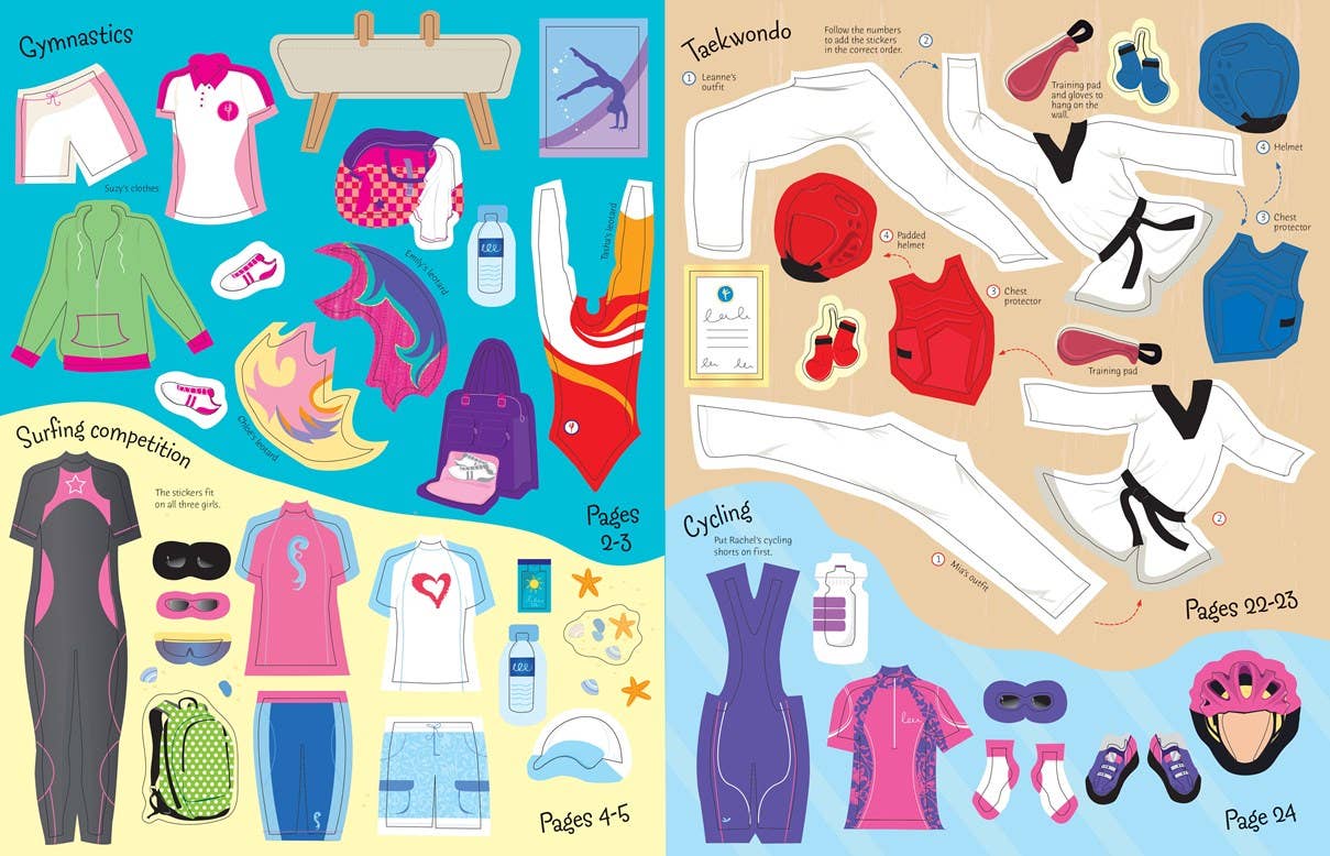 Sticker Dolly Dressing Sports