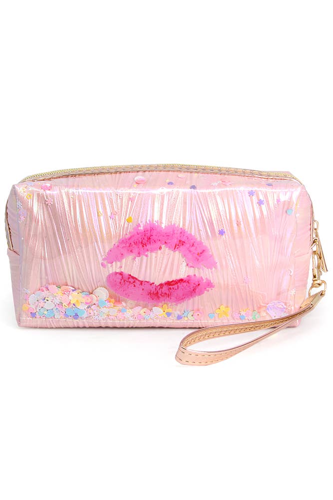 Glitter Shaker Kiss Lip Pouch