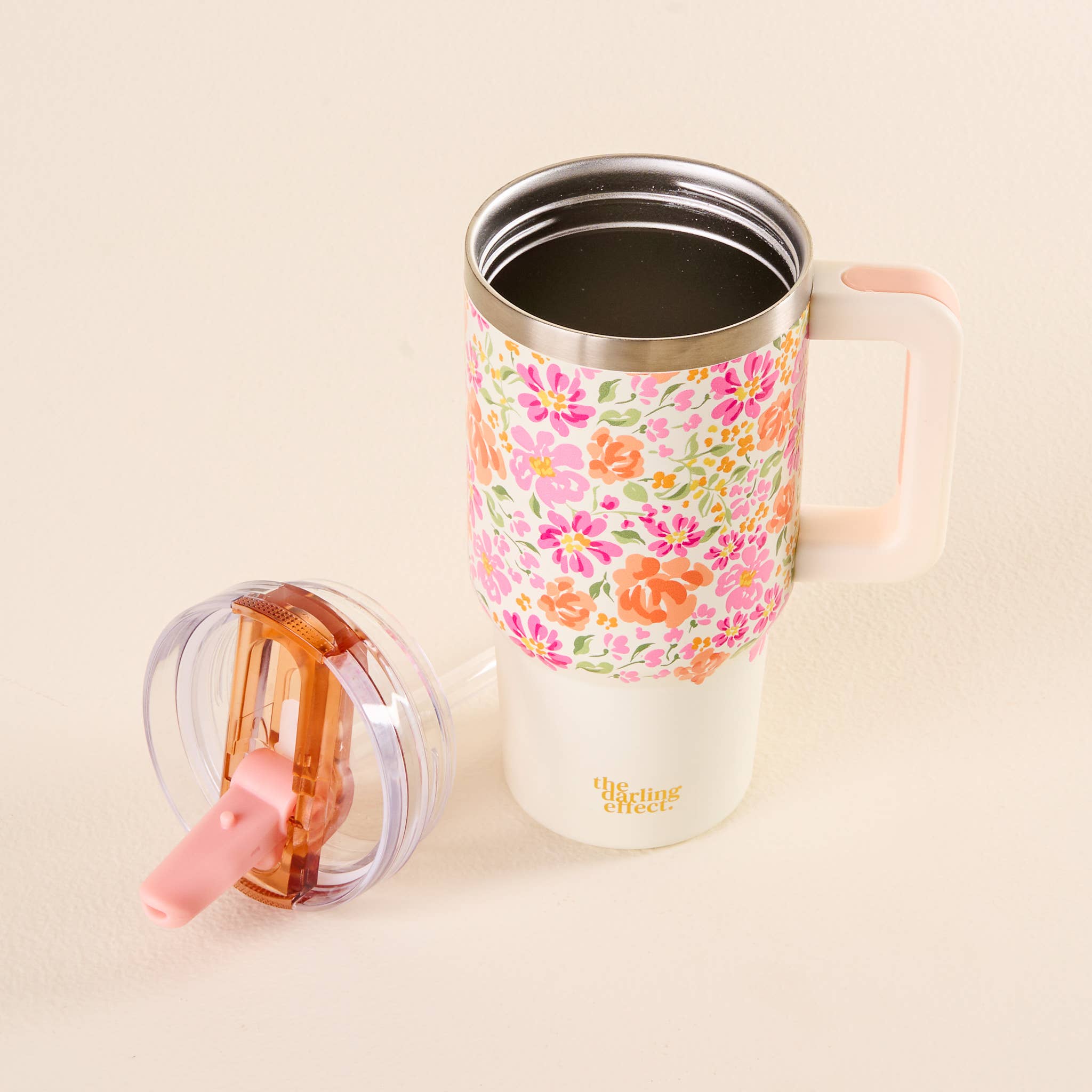 20 oz Lifestyle Flip Straw Tumbler-Secret Garden Pink