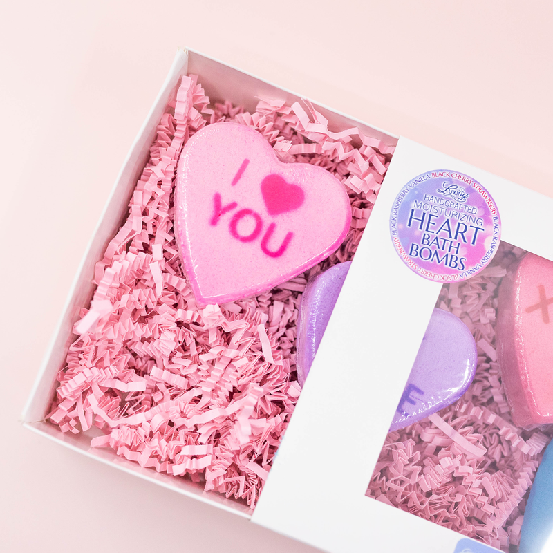 Valentine's Day Candy Heart Bath Bomb Gift Set