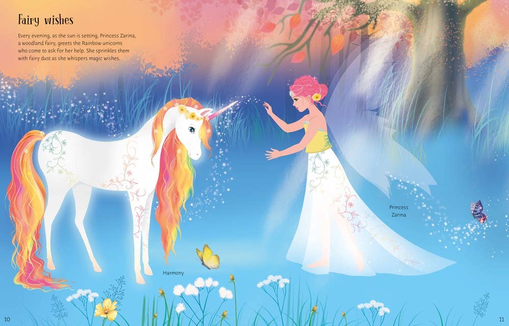 Sticker Dolly Dressing Rainbow Unicorns : Usborne