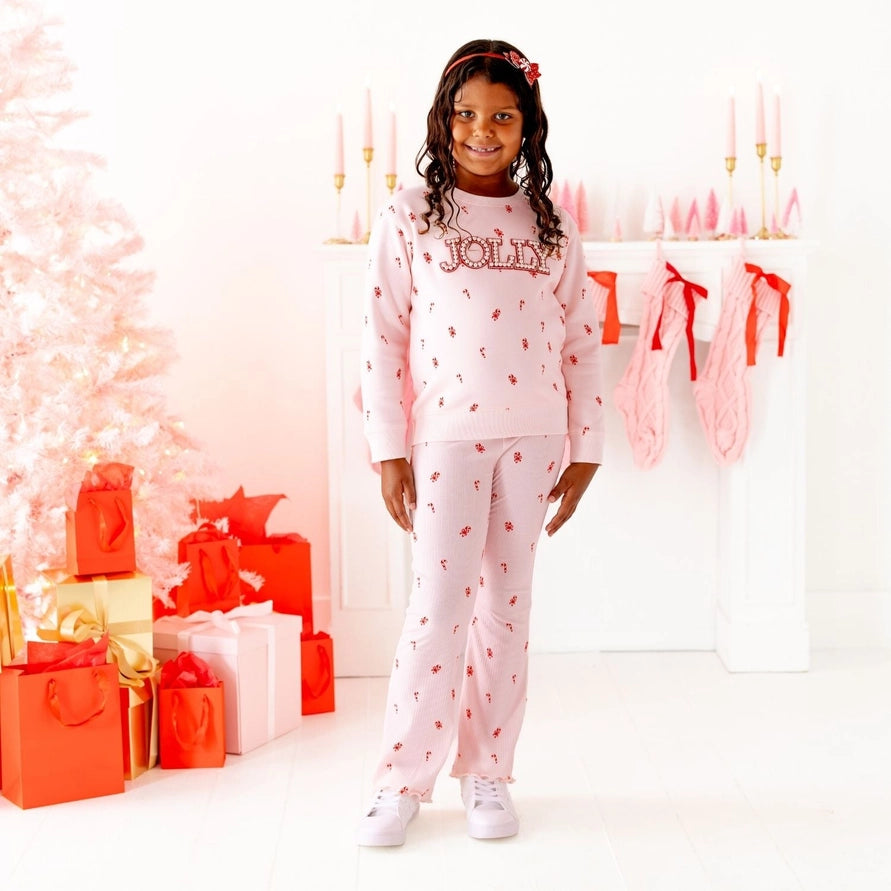 Sweet Wink Flare Legging - Candy Cane