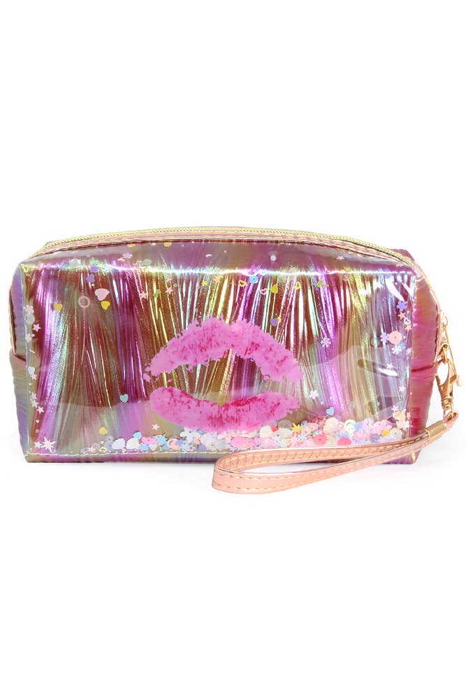 Glitter Shaker Kiss Lip Pouch