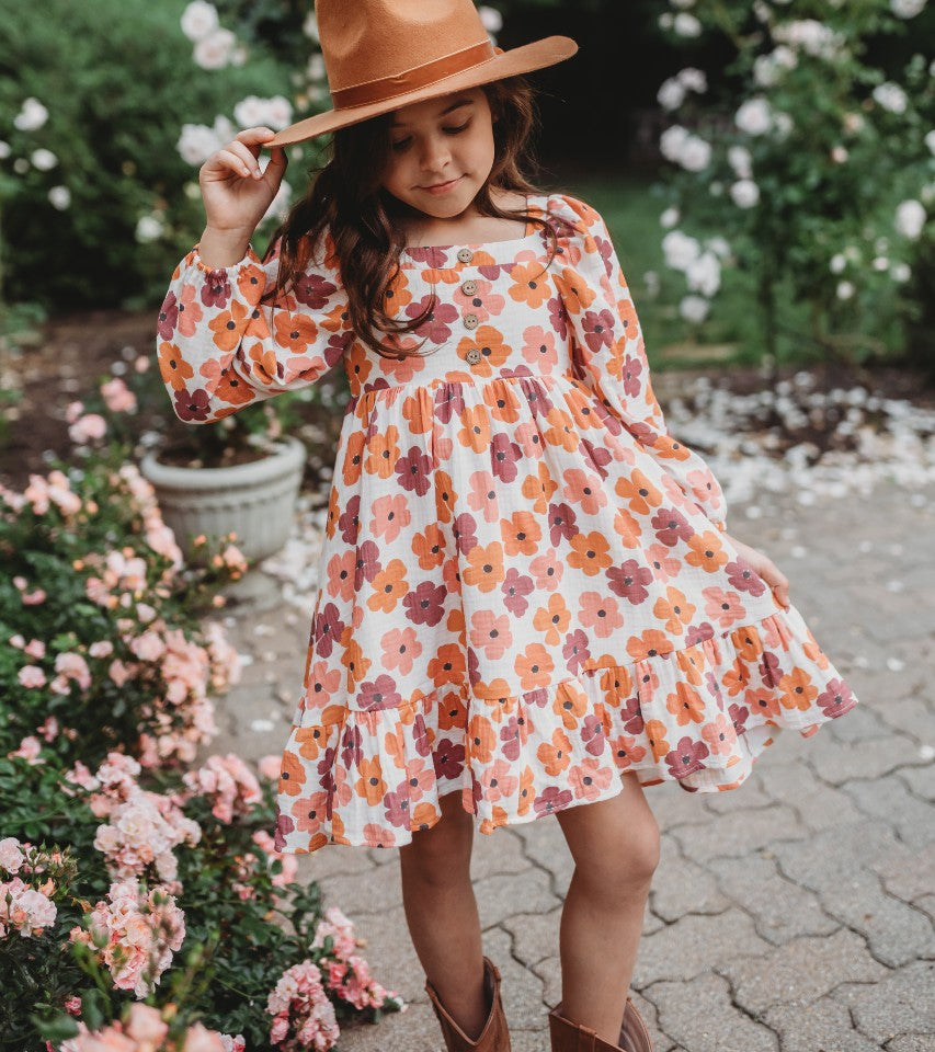Puff Sleeve Gauze Dress - Wild Plum (Pre-Order)