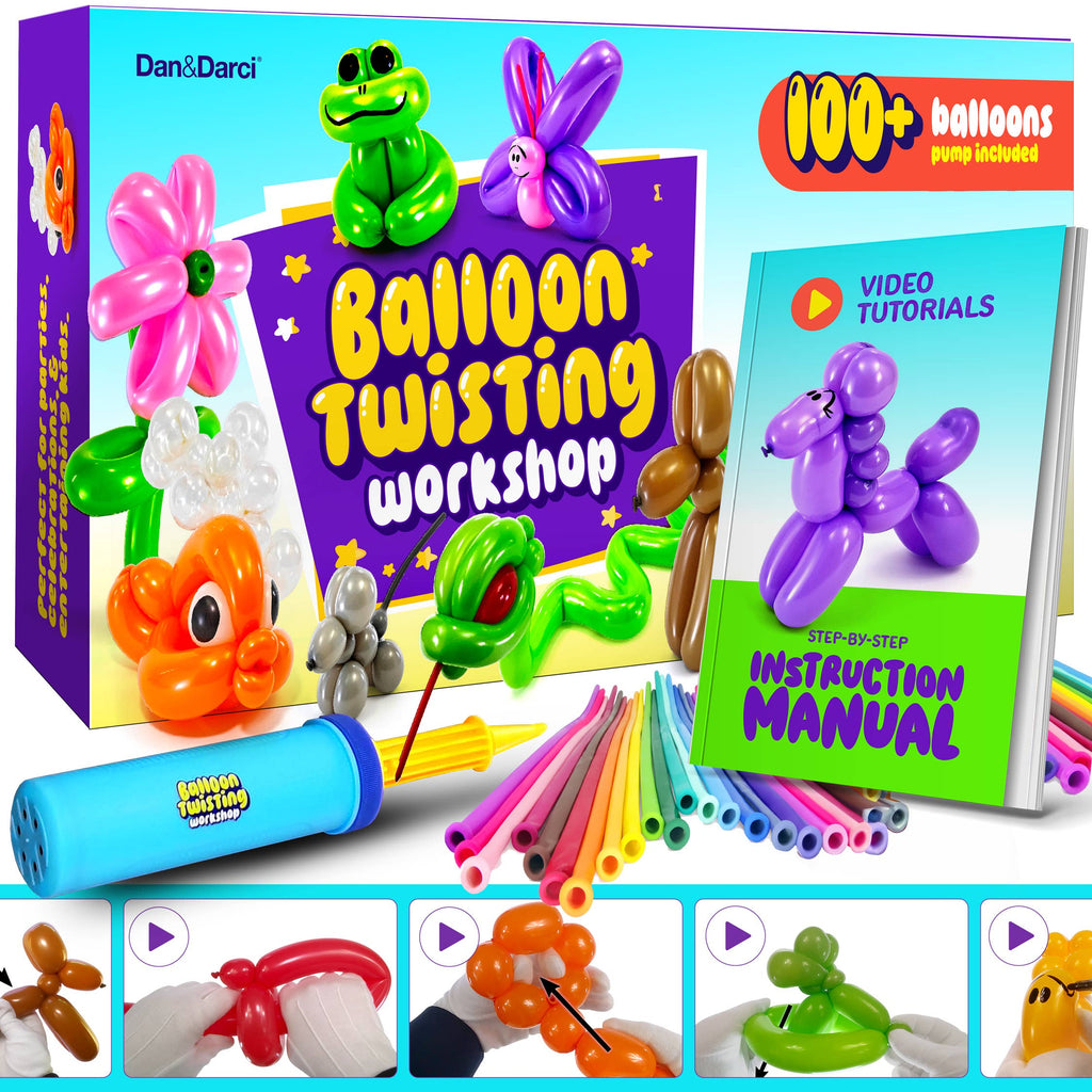 100Pcs Modelling Balloons Kit, Magic Long Balloons Decoration With Pump, DIY Twisting Balloons Animals Flowers Making Kit For Kids Birthday Party Wedding Amusement Park 100Pcs Modelling Balloons Kit, Magic Long Balloons Decoration With Pump, DIY Twisting Balloons Animals Flowers Making Kit For Kids Birthday Party Wedding Amusement Park