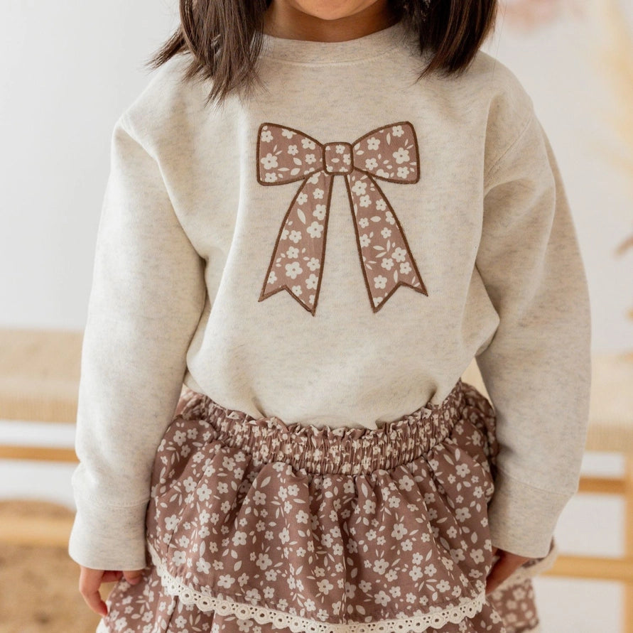Sweet Wink Mocha Floral Skort