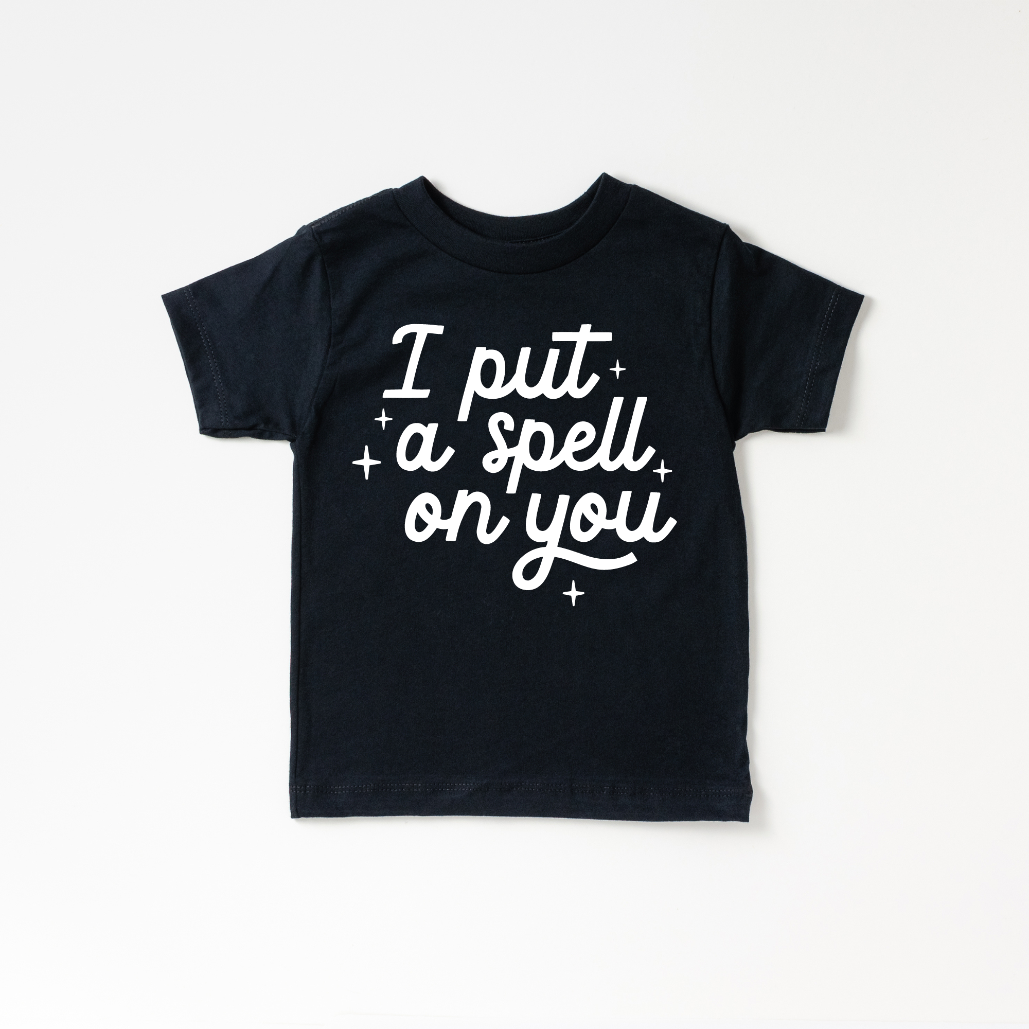 I put a spell on you Halloween Toddler and Youth Shirt: Peach / Black / 2T