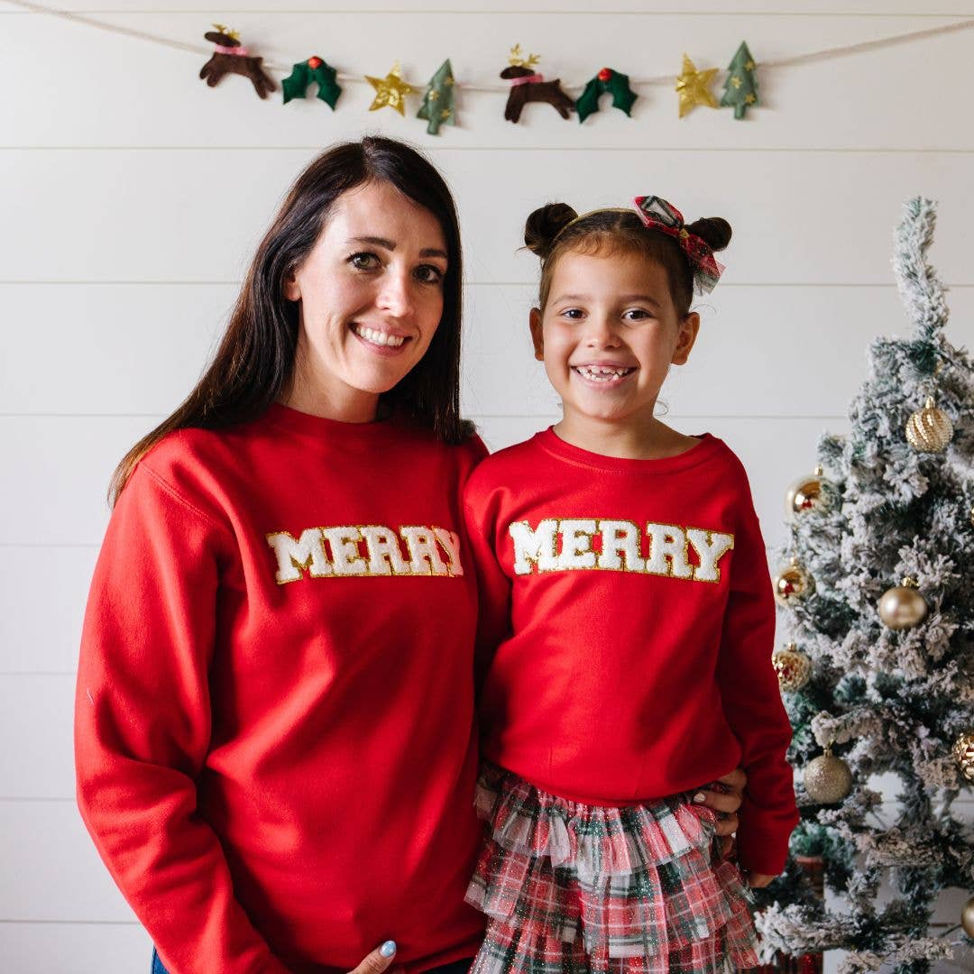 Merry Patch Christmas Sweatshirt - Kids