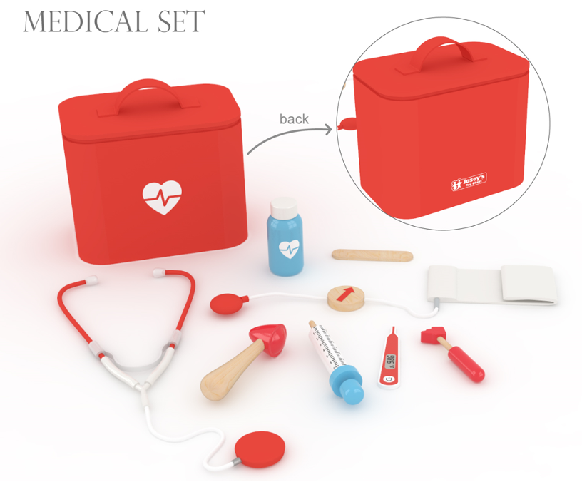 Wooden Little Doc's Medical Kit Pretend Play Toy