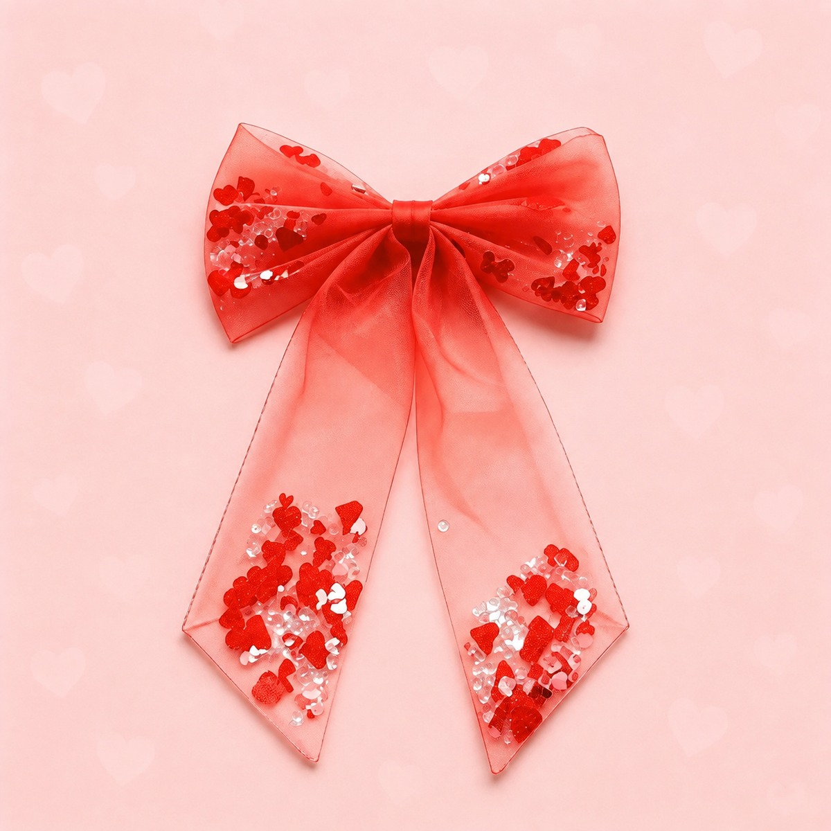 Mesh Shaker Bow - Love Struck Confetti