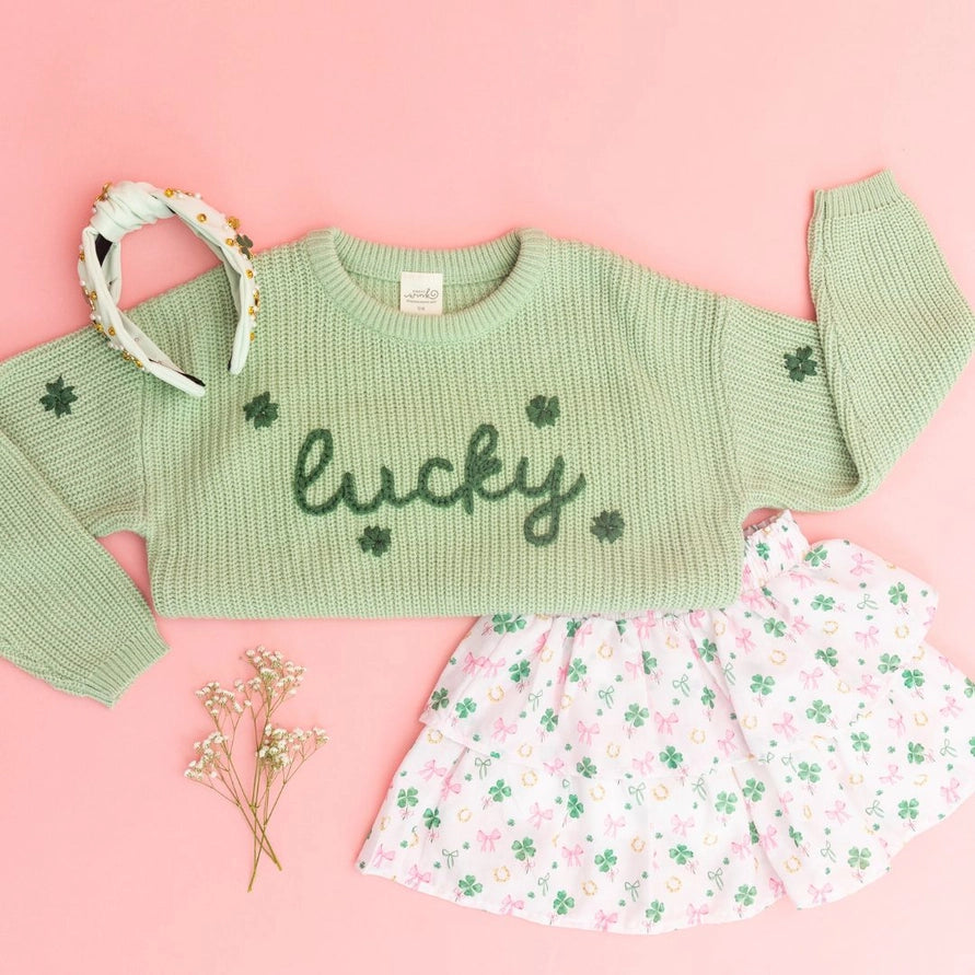 Sweet Wink Knit Sweater - Lucky Shamrock