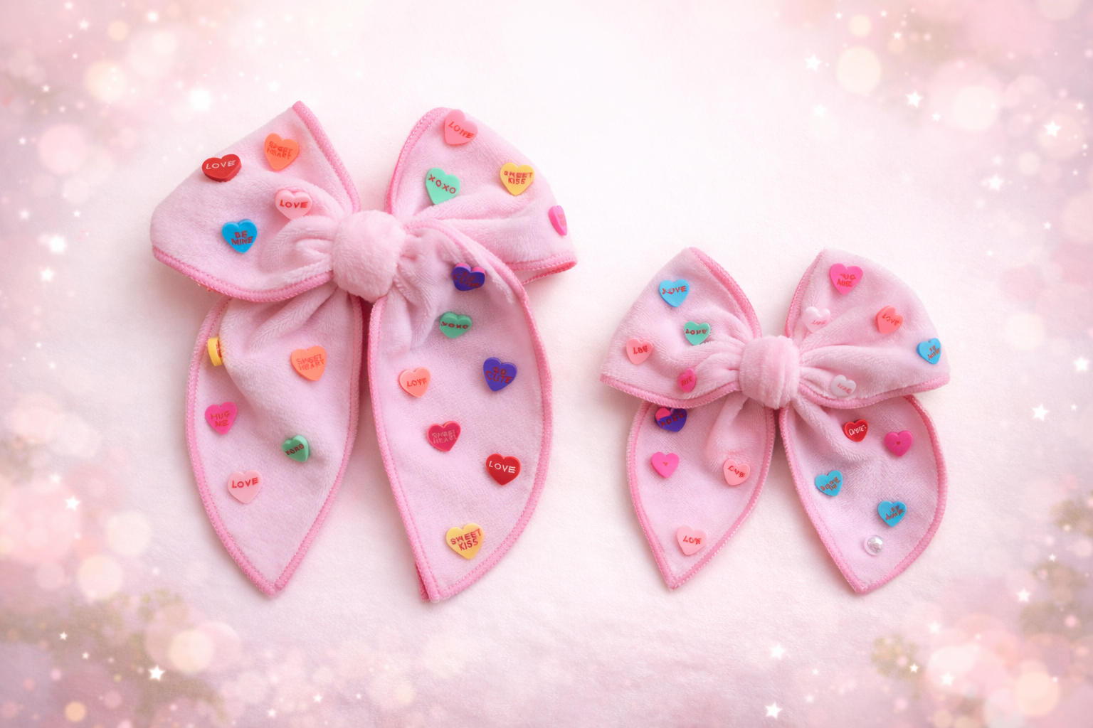 Velvet Hair Bow - Cupid's Crush