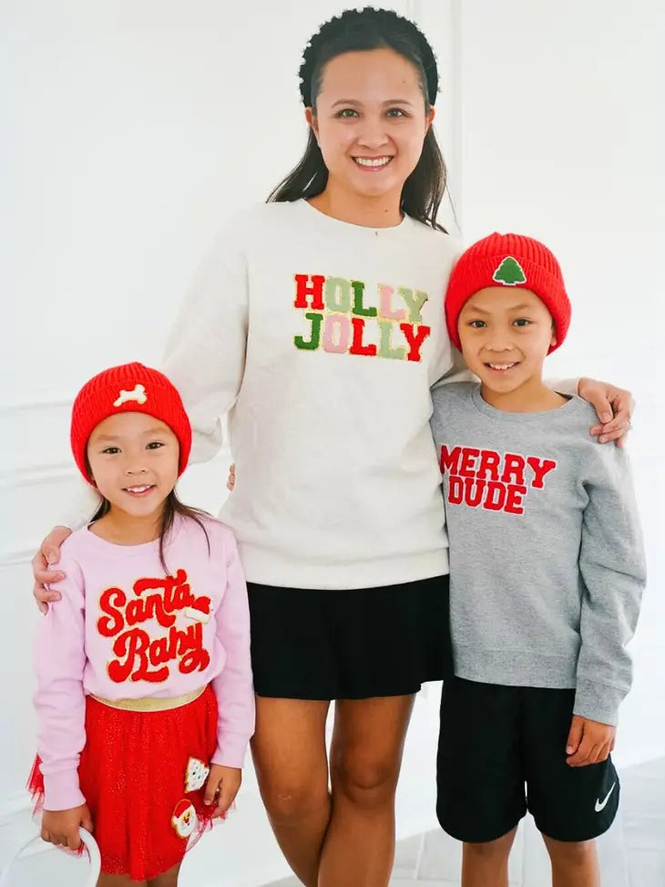 Holly Jolly Patch Christmas Sweatshirt - Adult