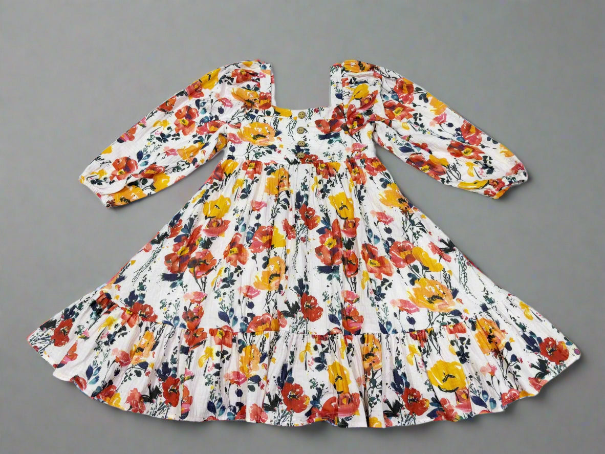 Puff Sleeve Gauze Dress - Ink & Aura
