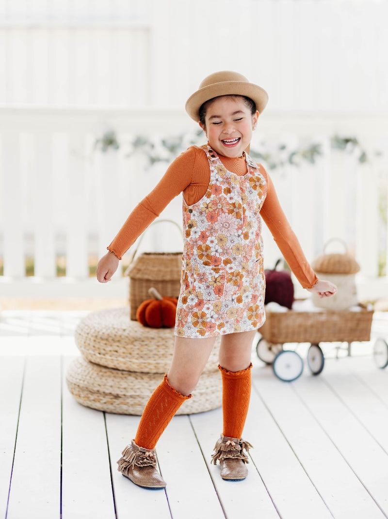 Parker Corduroy Jumper Set - Retro Blooms (Running Small)