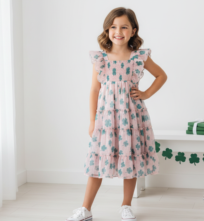 Brielle Shimmer Dress - Lucky Leopard