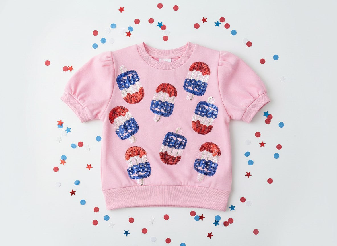 Sweater Top - Patriotic Popsicle Sequin