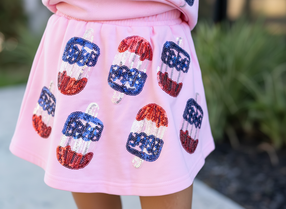 Sweater Skort - Patriotic Popsicle Sequin