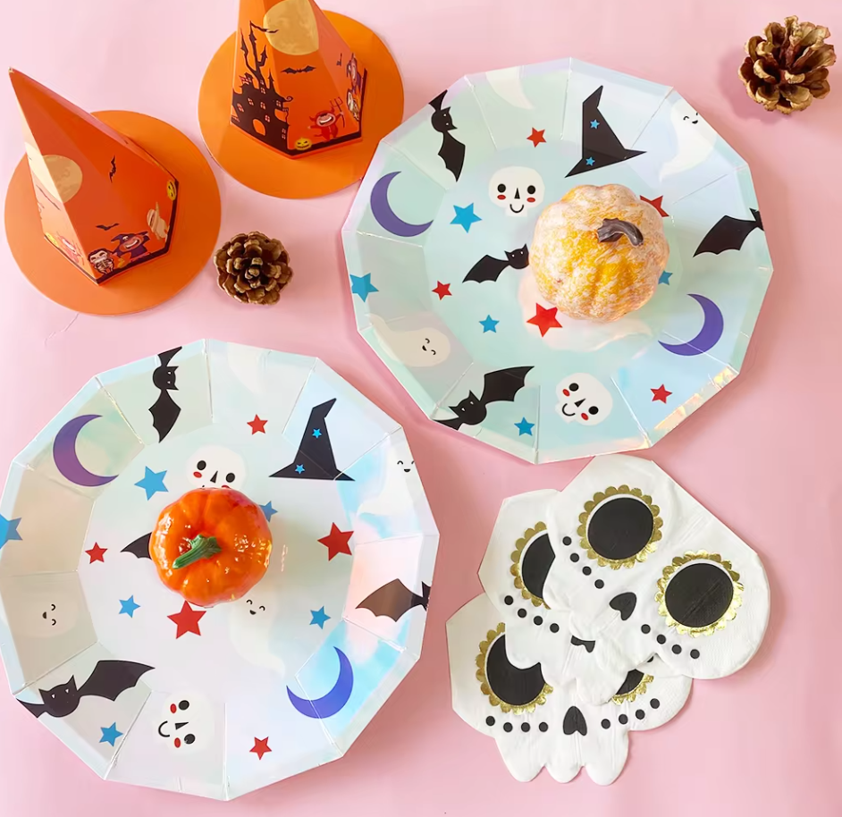 Halloween Irridescent Plates - 8 PK