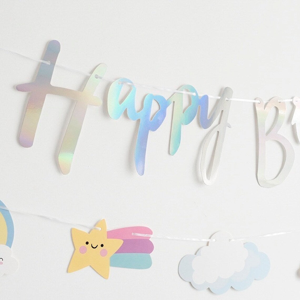 Unicorn Iridescent Birthday Garland